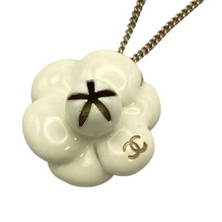 シャネル(CHANEL)のCHANEL(シャネル) ネックレス美品  カメリア ゴールド×アイボリー(ネックレス)