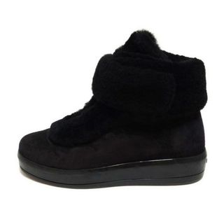 PRADA SPORT(プラダスポーツ) ショートブーツ 36 レディース - 黒 ムートン(ブーツ)