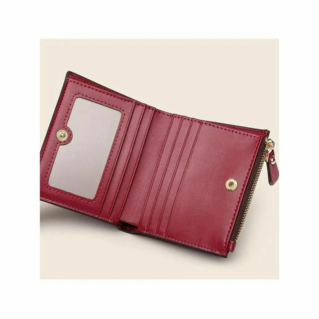 ONDY レディース二つ折り財布 ヴィンテージ風 折りたたみ財布 キャラメル レディースのファッション小物(財布)の商品写真