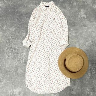 Ralph Lauren - 極美品 ラルフローレン 花柄 シャツワンピース ポニー刺繍ロゴ ホワイト 11