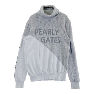 サイズ：0 PEARLY GATES パーリーゲイツ 2024年モデル タートルネック 長袖 ニットセーター  グレー系 [240101489489] ゴルフウェア レディース ストスト(ウエア)