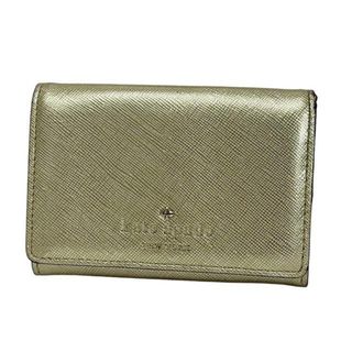 ケイトスペードニューヨーク(kate spade NEW YORK)のKate spade(ケイトスペード) 名刺入れ - PWRU3621 ゴールド レザー(名刺入れ/定期入れ)