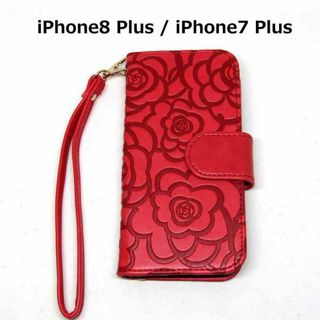 手帳型 カメリア iPhoneケース レッド //bh2