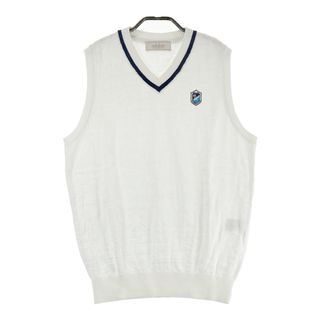 サイズ：48 ADABAT アダバット MITSUKE KNIT ニットベスト 総柄 ホワイト系 [240101492454] ゴルフウェア メンズ ストスト(ウエア)