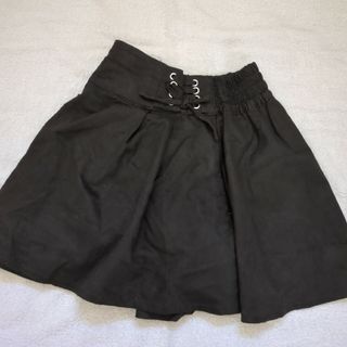 トップバリュ黒ブラック子供スカートパンツリボン140女の子キッズ
