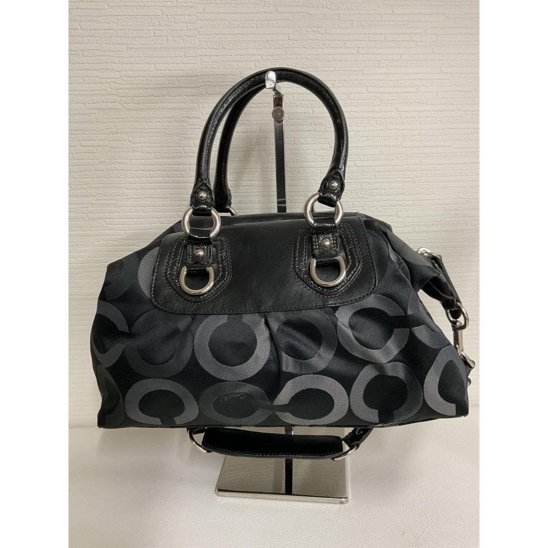 COACH(コーチ)のCOACH 2WAYショルダーバッグ ハンドバッグ サテンキャンバス 黒  レディースのバッグ(ショルダーバッグ)の商品写真