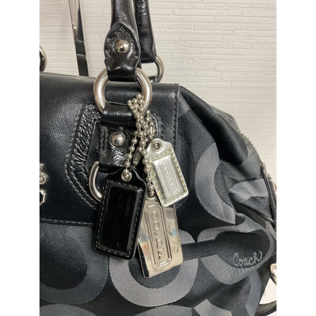 COACH(コーチ)のCOACH 2WAYショルダーバッグ ハンドバッグ サテンキャンバス 黒  レディースのバッグ(ショルダーバッグ)の商品写真