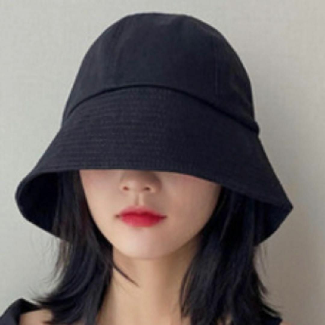 ブラック　バケットハット　UVカット　紫外線防止　オールシーズン　男女兼用 レディースの帽子(ハット)の商品写真