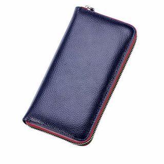 ♥即購入OK♥新品♪本革ジップアラウンドクラッチ長財布★ネイビー 紺(財布)