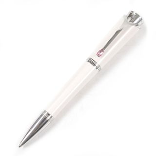 モンブラン(MONTBLANC)の極美品□MONTBLANC モンブラン プリンセス グレース ドゥ モナコ ピンクトパーズ ツイスト式 ボールペン アイボリー シルバー ドイツ製 レディース 筆記確認済み(ペン/マーカー)