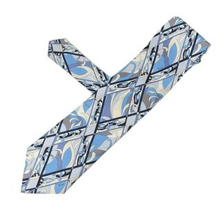 エミリオプッチ(EMILIO PUCCI)のEMILIO PUCCI(PUCCI)(エミリオプッチ) ネクタイ メンズ美品  - ライトブルー×白×マルチ(ネクタイ)