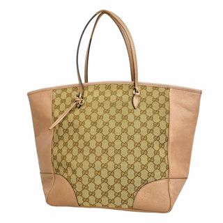 グッチ(GUCCI)の【5gc3846-h】グッチ トートバッグ GGキャンバス 323671 キャンバス ブラウン ピンクベージュ シャンパンゴールド金具【中古】レディース(トートバッグ)