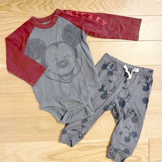 ベビーギャップ(babyGAP)の★上下セット★ミッキーロンパース(ロンパース)