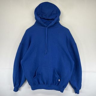 古着 90's/90年代 ラッセル Russell USA製 パーカー 無地 スウェット プルオーバー フーディ 大きいサイズ XXL  ブルー メンズ(パーカー)