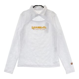 サイズ：M LOUD MOUTH ラウドマウス 2024年モデル 襟付 長袖Tシャツ エンボスロゴ ホワイト系 [240101493550] ゴルフウェア レディース ストスト(ウエア)