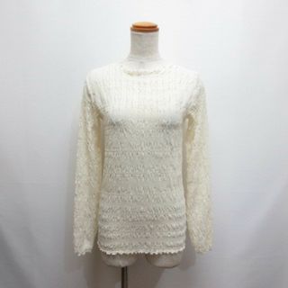 ローリーズファーム(LOWRYS FARM)のローリーズファーム 美品 シャーリング シアー 長袖 カットソー F アイボリー(カットソー(長袖/七分))