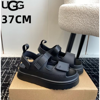 新品未使用 UGG 37CM アグ レディース 厚底ストラップサンダル 