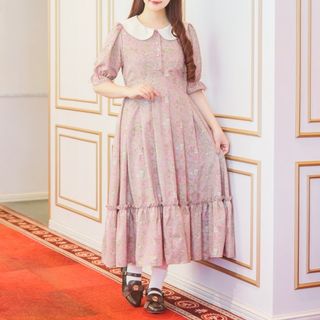 シマムラ(しまむら)のNINA‘S ニナス　青木美沙子　ワンピース　しまむら　ピンク　Lサイズ(ロングワンピース/マキシワンピース)