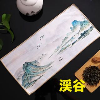 和風マット　厚手タオル　チャイナ布巾　アジアンタオル　中国茶マット　和風タオルB(テーブル用品)