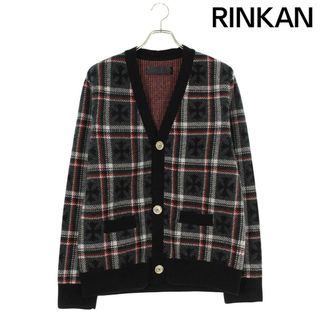 クロムハーツ(Chrome Hearts)のクロムハーツ  BIG CITY チェック柄カシミアニットカーディガン メンズ S(カーディガン)