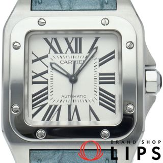 カルティエ(Cartier)のカルティエ サントス100 ウォッチ MM Santos 100 MM W20106X8 SS/革 ユニセックス時計 シルバー 仕上げ済 美品 【中古】(腕時計)