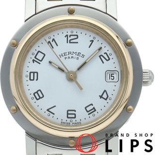 エルメス(HERMES)のエルメス クリッパー レディース時計 Clipper Ladies CL4.220 箱 GP/SS レディース時計 ホワイト 仕上げ済 美品 【中古】(腕時計)