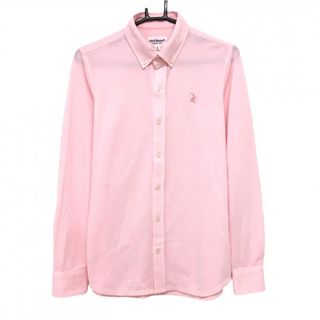 【超美品】ジャックバニー 長袖シャツ ピンク ボタンダウン メンズ 4(M) ゴルフウェア Jack Bunny