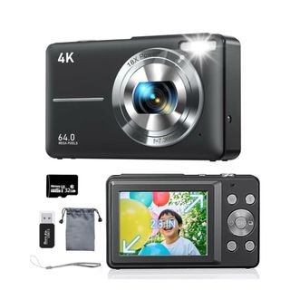 デジカメ 4K動画撮影 6400万画素 デジタルカメラ MicroSD32GB