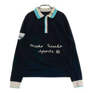 サイズ：44 M.U SPORTS エムユースポーツ ハーフジップ 長袖ポロシャツ ブラック系 [240101490590] ゴルフウェア レディース ストスト