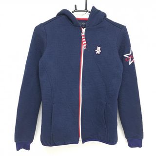 【美品】キャロウェイ ジップパーカー ネイビー 星柄 フード裏ボア レディース M ゴルフウェア Callaway
