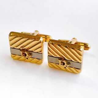 クリスチャンディオール(Christian Dior)の美品 Dior カフリンクス カフス カフボタン ゴールド シルバー 立体ロゴ(カフリンクス)