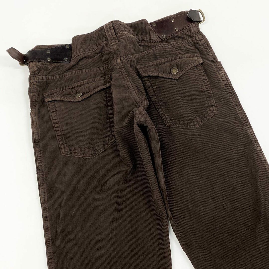DOLCE&GABBANA(ドルチェアンドガッバーナ)の66g24 DOLCE&GABBANA ドルチェアンドガッバーナ コーデュロイパンツ ストレートパンツ レザーアジャストベルト サイズ48 ブラウン コットン100 メンズ 紳士服_ メンズのパンツ(その他)の商品写真