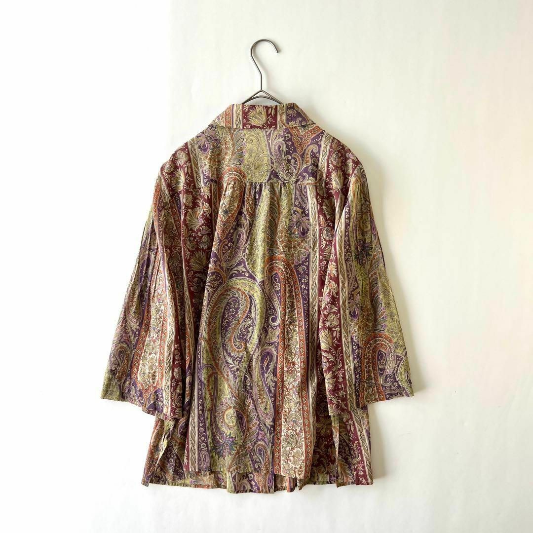 ROCHAS(ロシャス)の【大きいサイズ13号】ROCHAS レリアン コットンペイズリーペプラムブラウス レディースのトップス(シャツ/ブラウス(長袖/七分))の商品写真