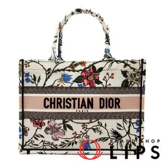 ディオール(Dior)のディオール ブックトート ミディアム ローザ ムタビリス  キャンバス レディーストートバッグ
 ホワイト/マルチカラー【中古】(トートバッグ)