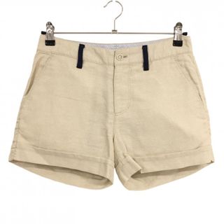 【美品】ゾーイ ショートパンツ ベージュ×ネイビー 後ろロゴ レディース 38(M) ゴルフウェア ZOY