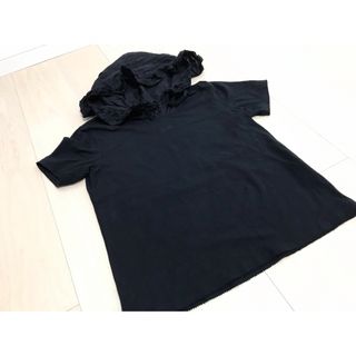 ★ピンクハウス ピコフリル　フード付き　カットソー　Tシャツ　黒
