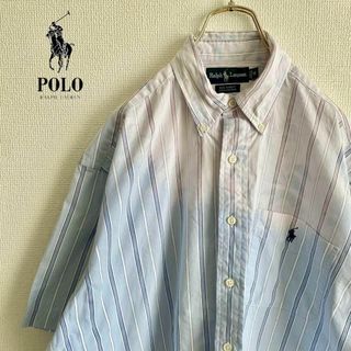 ◎RALPH LAUREN メンズ　長袖ボタンダウンシャツ　M D3X4(シャツ)