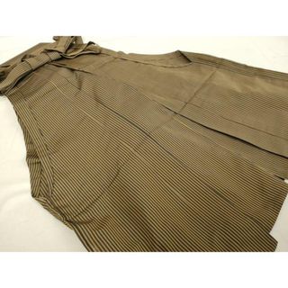 平和屋着物●男性　馬乗り袴　縞　正絹　逸品　DAAV1133tw(着物)