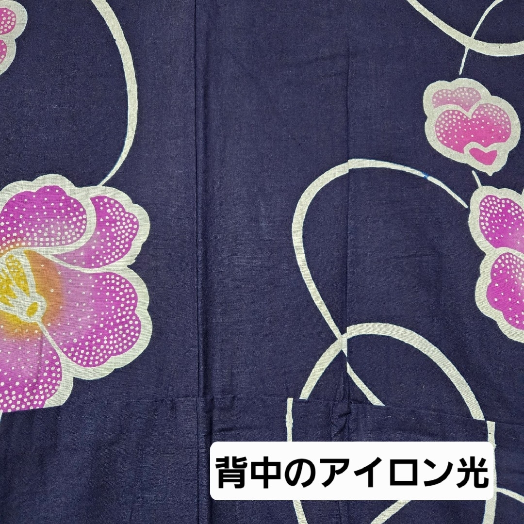 レディース ゆかた 椿 パープル  花火 お祭り 夏 イベント リメイク 定番 レディースの水着/浴衣(浴衣)の商品写真