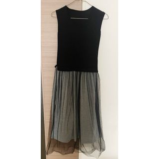 ノースリーブワンピース リブ シフォン