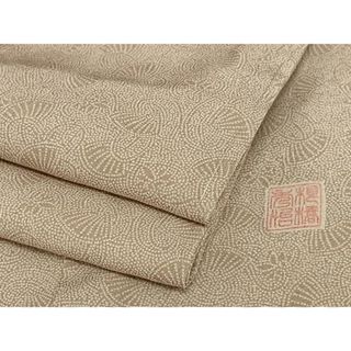 平和屋着物●現代の名工　根橋秀治　東京染　江戸小紋　舞扇文　正絹　逸品　AAAX0761zg
