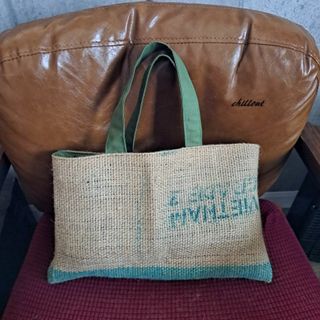 Coffee Hemp Bag：コーヒー麻袋バッグ：グリーン【0947】(トートバッグ)