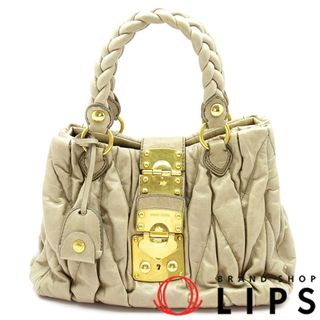ミュウミュウ(MIU MIU)のミュウミュウ マテラッセ 2WAYハンドバッグ  RN0473 カーフ レディースショルダーバッグ
 グレー【中古】(ショルダーバッグ)