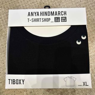 ユニクロ(UNIQLO)の新品未開封　ユニクロ×アニヤハインドマーチ　ボクシーTシャツ　XL　ブラック　黒(Tシャツ(半袖/袖なし))