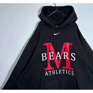 ナイキ(NIKE)のNIKE ナイキ　カレッジプリント　センター刺繍ロゴ　スウッシュ裏起毛　パーカー(パーカー)