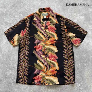 【KAMEHAMEHA】 カメハメハ アロハシャツ アンスリウム ブラック(シャツ)