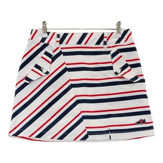 サイズ：0 NEW BALANCE GOLF ニューバランス  スカート ボーダー柄 ホワイト系 [240101491954] ゴルフウェア レディース ストスト(ウエア)
