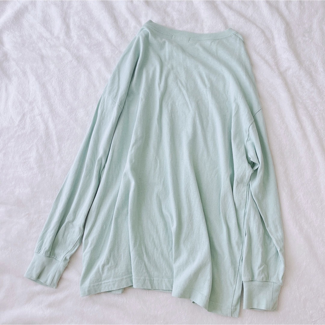 FREAK'S STORE(フリークスストア)の美品FREAK'SSTOREビッグシルエット胸ポケットロンT ミントグリーン レディースのトップス(カットソー(長袖/七分))の商品写真