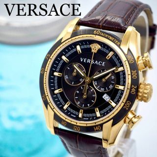 364 VERSACE 箱付き メンズ 時計 クロノグラフ メデューサ ブラック(腕時計(アナログ))