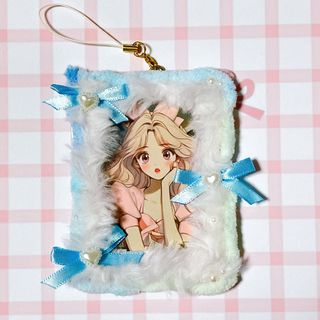 【F103】トレカケース♡硬質ケース♡リボン♡ふわふわ